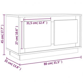 TV-Schrank Hochglanz-Weiß 80x35x45 cm Holzwerkstoff