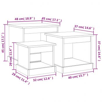 Couchtische 3 Stk. Weiß Holzwerkstoff