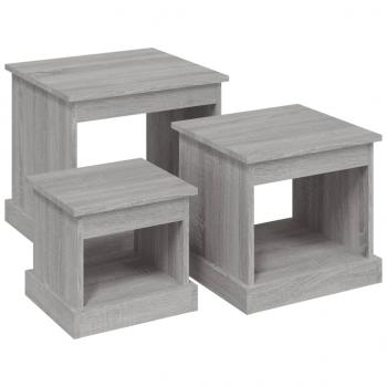 Couchtische 3 Stk. Grau Sonoma Holzwerkstoff