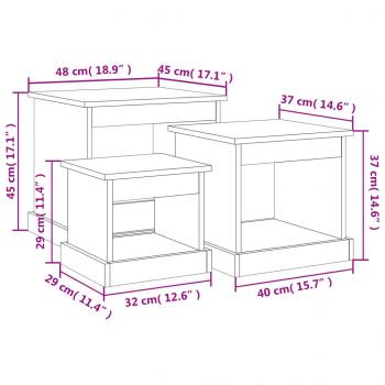 Couchtische 3 Stk. Grau Sonoma Holzwerkstoff