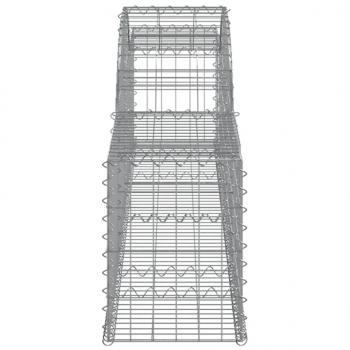 Gabionen mit Hochbogen 4 Stk. 300x30x40/60 cm Verzinktes Eisen