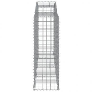 Gabionen mit Hochbogen 8 Stk. 300x50x140/160cm Verzinktes Eisen