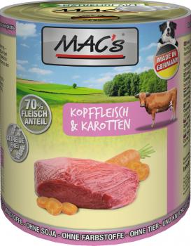 ARDEBO.de MACs Dog Kopffleisch & Karotten 800g