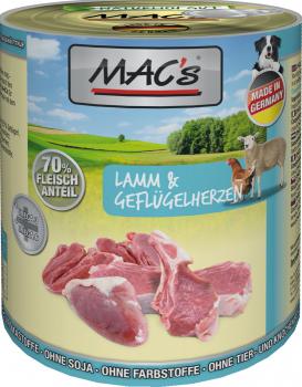 ARDEBO.de MACs Dog Lamm mit Geflügelherzen 800g