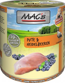 ARDEBO.de MACs Cat Pute, Rind & Heidelbeeren 800g 