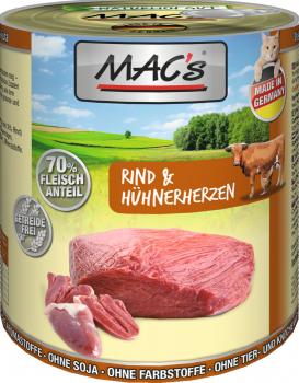 ARDEBO.de MACs Cat Rind & Hühnerherzen 800g