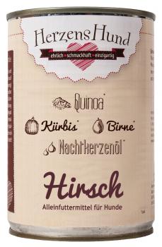 ARDEBO.de Herzenshund Hirsch mit Bio Quinoa 400g 