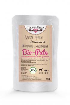 ARDEBO.de Herzenshund Bio Pute mit Bio Hirse 130g 