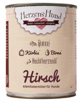 ARDEBO.de Herzenshund Hirsch mit Bio Quinoa 800g 