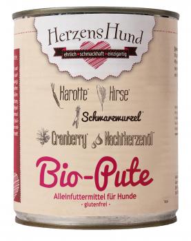 ARDEBO.de Herzenshund Bio Pute mit Bio Gemüse 800g 