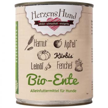 ARDEBO.de Herzenshund Bio-Ente mit Bio-Gemüse 800g 