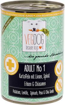 ARDEBO.de VEGDOG ADULT Linsen und Hirse 400g