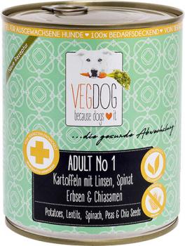 ARDEBO.de VEGDOG ADULT Linsen und Hirse 800g