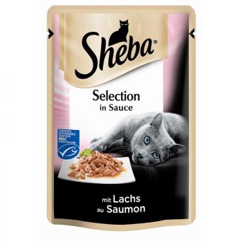 ARDEBO.de Sheba Portionsbeutel zarte Streifen mit Lachs in Sauce 85g