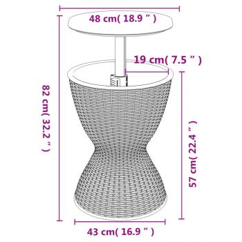 3-in-1 Tisch mit Eiskühler Hellbraun Polypropylen