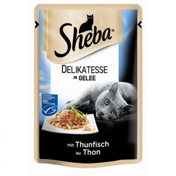 ARDEBO.de Sheba Portionsbeutel Delicato mit Thunfisch in Gelee 85g