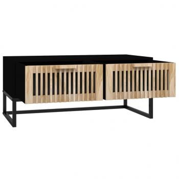 Couchtisch Schwarz 80x40x35 cm Holzwerkstoff und Eisen