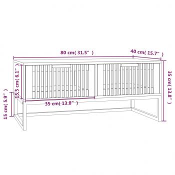 Couchtisch Schwarz 80x40x35 cm Holzwerkstoff und Eisen