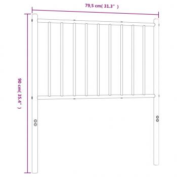 Kopfteil Metall Weiß 75 cm