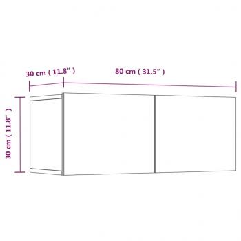 4-tlg. TV-Schrank-Set Schwarz Holzwerkstoff