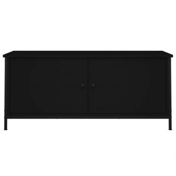 TV-Schrank mit Türen Schwarz 102x35x45 cm Holzwerkstoff