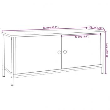 TV-Schrank mit Türen Braun Eiche 102x35x45cm Holzwerkstoff