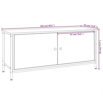 TV-Schrank mit Türen Räuchereiche 102x35x45 cm Holzwerkstoff