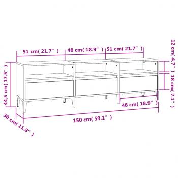 TV-Schrank Hochglanz-Weiß 150x30x44,5 cm Holzwerkstoff