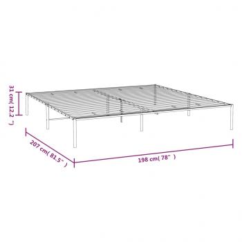 Bettgestell Metall Schwarz 193x203 cm