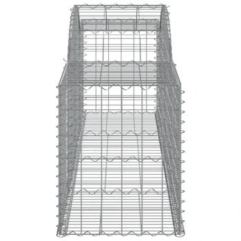 Gabionen mit Hochbogen 17 Stk. 300x50x60/80 cm Verzinktes Eisen