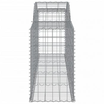 Gabionen mit Hochbogen 2 Stk. 300x50x80/100 cm Verzinktes Eisen