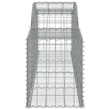 Gabionen mit Hochbogen 12 Stk. 300x50x60/80 cm Verzinktes Eisen