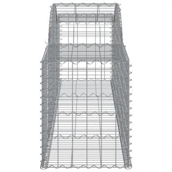 Gabionen mit Hochbogen 13 Stk. 300x50x60/80 cm Verzinktes Eisen