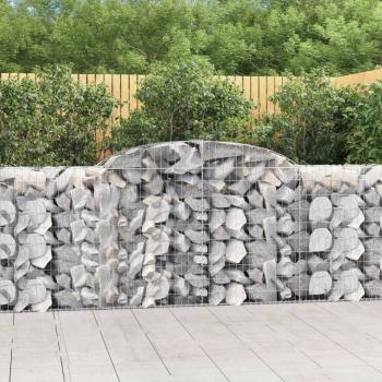 ARDEBO.de - Gabionen mit Hochbogen 17 Stk 300x50x100/120cm Verzinktes Eisen