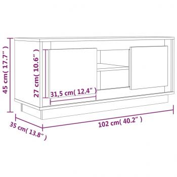 TV-Schrank Weiß 102x35x45 cm Holzwerkstoff