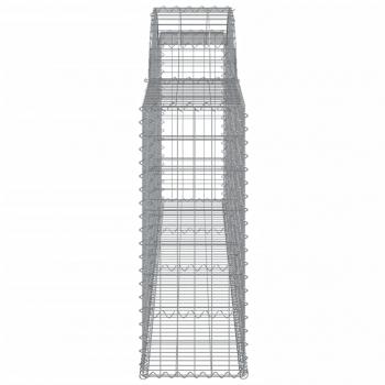 Gabionen mit Hochbogen 2 Stk. 300x30x80/100 cm Verzinktes Eisen