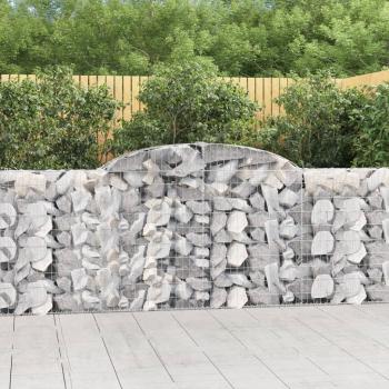 ARDEBO.de - Gabionen mit Hochbogen 2 Stk. 300x30x100/120cm Verzinktes Eisen