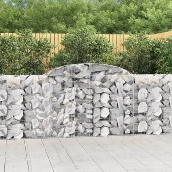 ARDEBO.de - Gabionen mit Hochbogen 3 Stk. 300x30x100/120cm Verzinktes Eisen