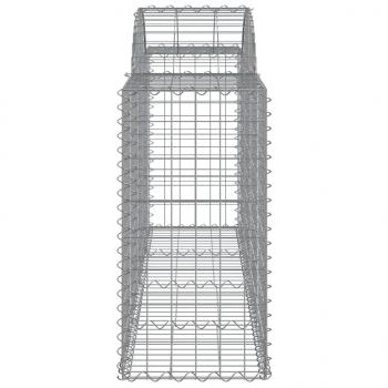 Gabionen mit Hochbogen 11 Stk. 200x50x80/100cm Verzinktes Eisen