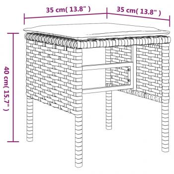 6-tlg. Garten-Essgruppe mit Kissen Schwarz Poly Rattan