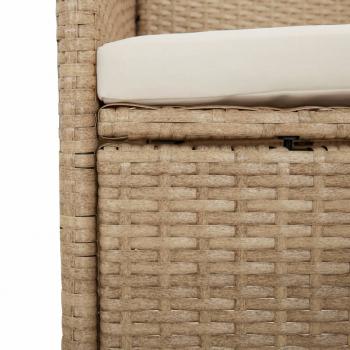 5-tlg. Garten-Essgruppe mit Kissen Beige Poly Rattan