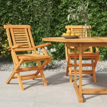 ARDEBO.de - Gartenstühle 2 Stk. Klappbar 56x63x90 cm Massivholz Teak