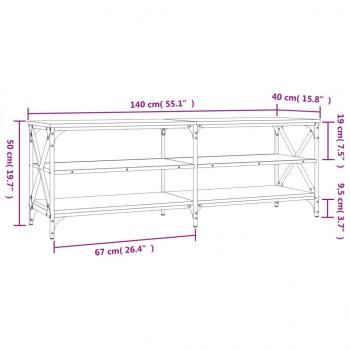 TV-Schrank Schwarz 140x40x50 cm Holzwerkstoff