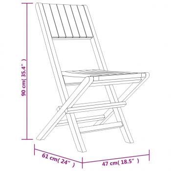 Gartenstühle 2 Stk. Klappbar 47x61x90 cm Massivholz Teak