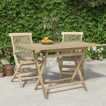 ARDEBO.de - Gartentisch Klappbar Grau 120x70x75 cm Massivholz Teak