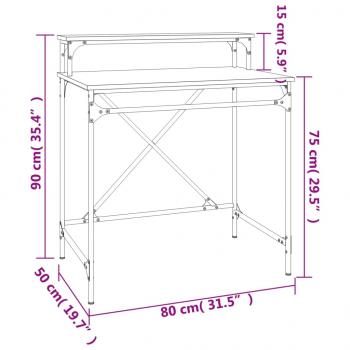 Schreibtisch Schwarz 80x50x90 cm Holzwerkstoff und Eisen