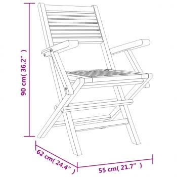 Gartenstühle 6 Stk. Klappbar 55x62x90 cm Massivholz Teak