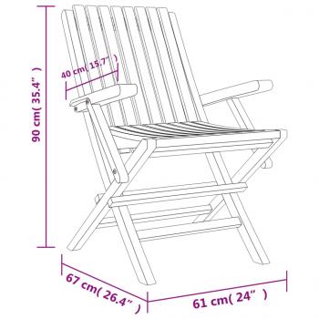 Gartenstühle 6 Stk. Klappbar 61x67x90 cm Massivholz Teak