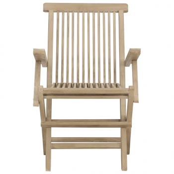 Gartenstühle 2 Stk. Klappbar Grau 56x61x89 cm Massivholz Teak