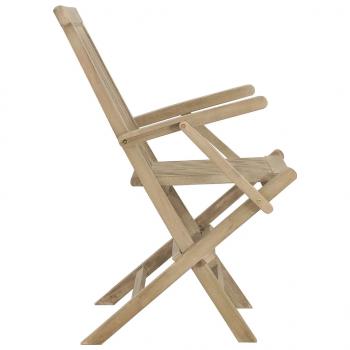 Gartenstühle 2 Stk. Klappbar Grau 56x61x89 cm Massivholz Teak